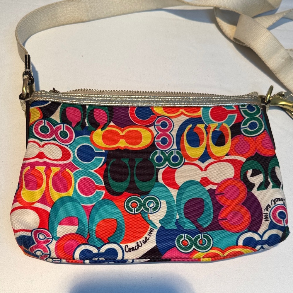 Coach Multicolor Crossbody Bag with Silver Details - Picture 7 of 14